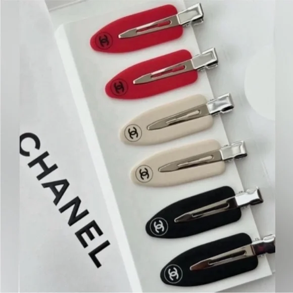 CHANEL | Accessories | Chanel Gwp Hair Clips Set Red Cream  display picture 3